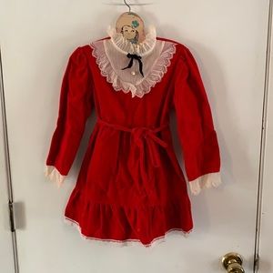 Celeste Originals vintage red velvet and lace dress